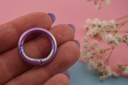 Baza breloka / kółko / metal / 25x25mm / fioletowy / 1szt