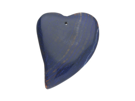 Agat / zawieszka / serce / 58x42x5.5mm / granatowy / 1szt