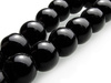 Koraliki szklane, kulka 6mm - kolor czarny - sznur - 55szt.