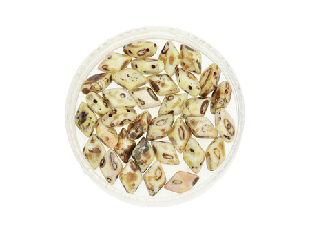 GEMDUO™ / 8x5mm / Opaque / White Picasso / 5g / ~35szt