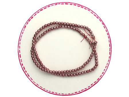 Hematyt / kula / 3mm / ciemny pudrowy róż / 134szt