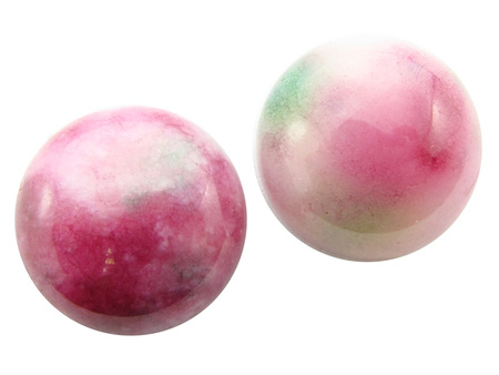 Jadeit arbuzowy kaboszon koło 20mm / kolor różowo-zielony / 1szt