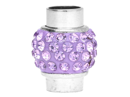 Discoteque™ / zapięcie magnetyczne / 17x13x13mm / srebrny, Violet / otwór 6mm / 1szt