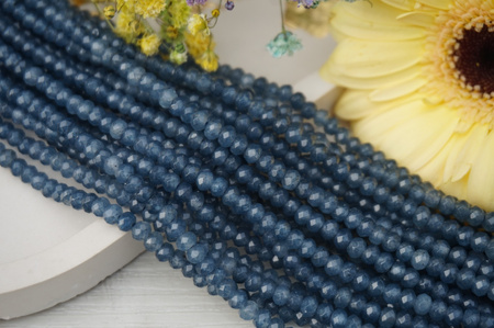 Chalcedon fasetowany / rondelle / 2x4mm / grafitowy / ok 115 szt / 1 sznur