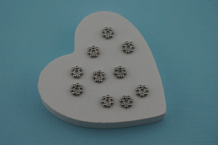 Kwiatek / przekładka / stal chirurgiczna / 6mm / srebrny / 10szt