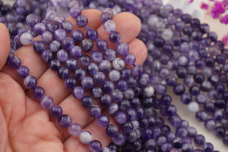 Dream Ametyst / kula / 6mm / sznur / około 60szt
