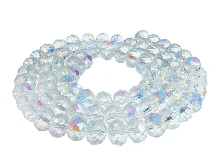CrystaLove™ / kryształki szklane / rondelle / 9x12mm / transparentny / opalizujący / 60szt