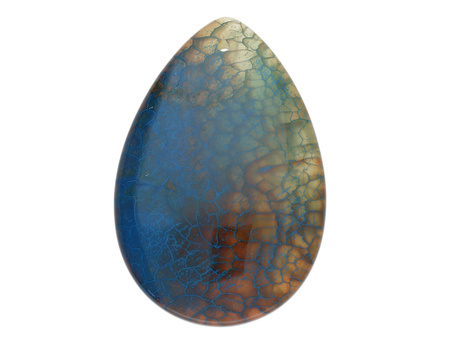 Agat / zawieszka / kropla / 52x36x6mm / niebiesko-brązowy / 1szt
