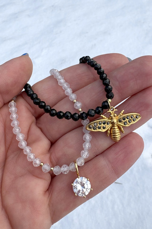 Cyrkonia biała / kula fasetowana / 4mm / sznur / około 90szt