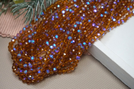 CrystaLove™ / kryształki szklane / rondelle / 3x4mm / Gold AB / 110szt