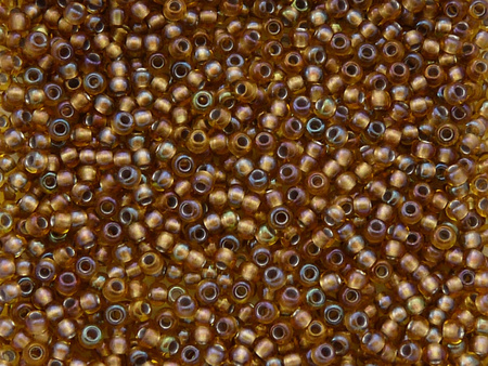 TOHO™ / Round / 11/0 / Gold-Lined Rainbow / Topaz / 10g / ~1100szt