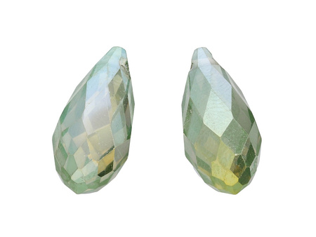 CrystaLove™ / kryształki szklane / drop / 10x21mm / szmaragdowy / opalizujący / 4szt