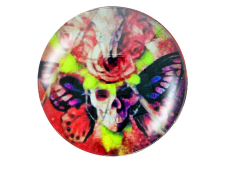 Kaboszon szklany z grafiką K14 PT1206 / multikolor / 14mm / 4szt