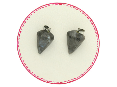 Larvikit / zawieszka z krawatką / hexagon grot / 27x16mm / 1szt