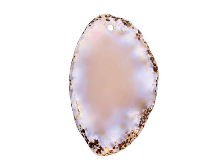 Agat / zawieszka / kropla płaska / nieregularna / 47x29x4mm / szaro-biały / 1szt