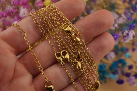 Łańcuszek pancerka/ stal chirurgiczna / 2mm / złoty / 40+5cm