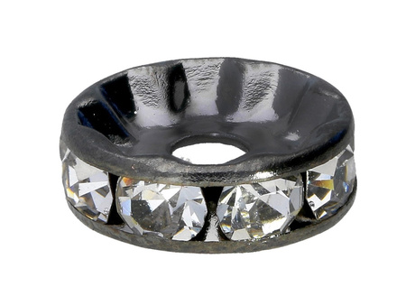 GlitteRing™ / przekładka / flat / 10mm / kolor czarny, Crystal / otwór 2.5mm / 20szt