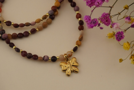 Mokait / pastylka fasetowana / 4mm / sznur / około 90szt