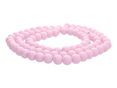Koraliki powlekane / kula / 10mm / pastelowy róż / 85szt