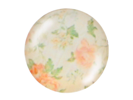 Kaboszon szklany z grafiką K25 PT1393 / kremowy / 25mm / 2szt