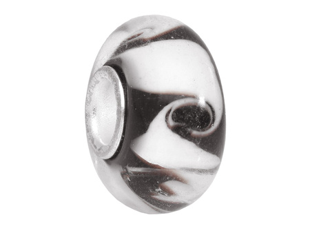 Venice™ / oponka / przekładka / szkło weneckie / 8x14mm / kolor biało-brązowy / otwór 5mm / 1szt