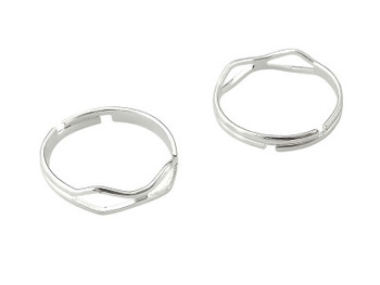 Baza pierścionka, regulacyjna / kolor srebrny / 19x4mm / 10szt