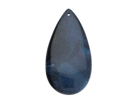 Agat / zawieszka / kropla / 64x33x6mm / czarno-granatowy / 1szt