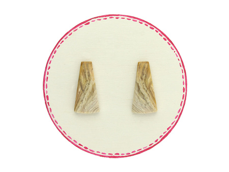 Fossil palmowy / kaboszony para / klasa AAA / 27x13x4mm / 2szt