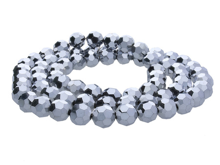 CrystaLove™ / kryształki szklane / ball / 3mm / Oxidised Silver / Lustered / 200szt