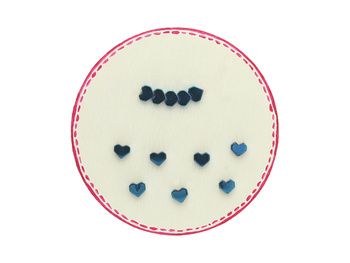 Hematyt / serce pixel / 6mm / niebieski / 10 sztuk