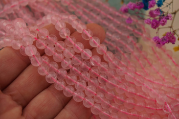 Kwarc różowy / kula / 6mm / sznur / około 60szt