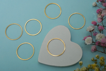 Kółko / łącznik / stal chirurgiczna / 20mm / złoty / 2szt