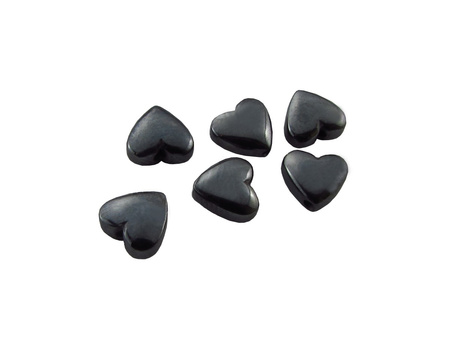 Kamień naturalny hematyt, serduszko / 6x6x3mm / otwór 1mm / 6szt