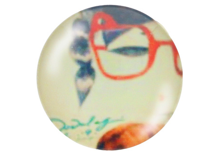 Kaboszon szklany z grafiką K20 PT1315 / kremowy / 20mm / 2szt