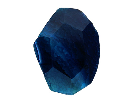 Agat / owal nieregularny fasetowany / 42x31x10mm / granatowy / 1szt