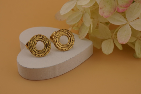 Sztyfty kółko / stal chirurgiczna / 13mm / złoty / 2szt