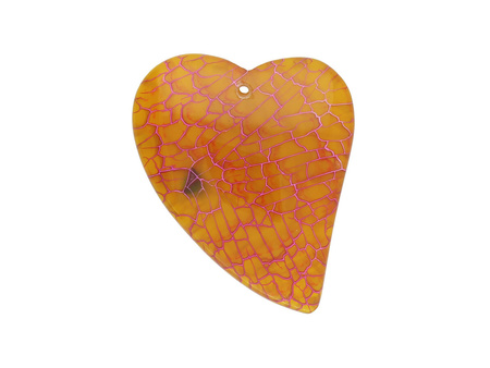 Agat / zawieszka / serce / 45x37x6mm / pomarańczowy / 1szt