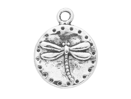 Ważka / zawieszka charms / 19x15x2mm / srebrny / 4szt