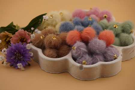 Pomponik / zawieszka / 18mm / denim /1szt