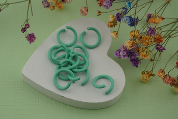 Kółka pojedyncze / otwarte / 10mm  / miętowy / drut 1mm / 10szt