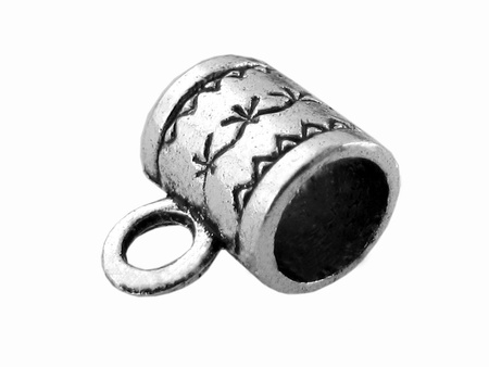 Przekładka z azteckim wzorem / kolor srebrny / 11x8mm / otwór 2mm / 1 sztuka