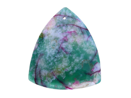 Agat / zawieszka / trójkąt / 47x41x5mm / zielony / 1szt