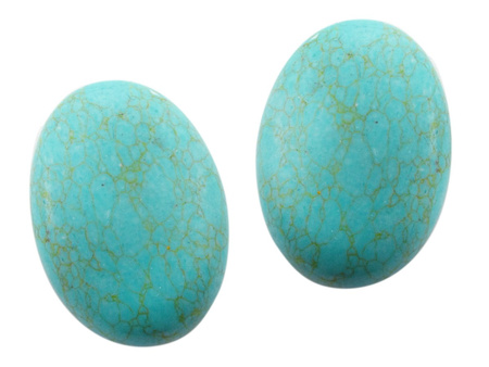 Howlit turkus afrykański kaboszon 25x35mm / kolor turkusowy / 1szt