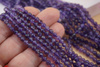 Ametyst / kula fasetowana / 4mm / sznur / 100szt