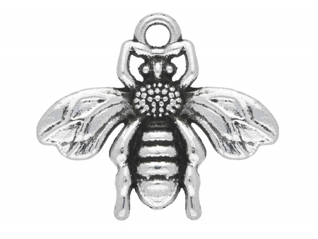 Trzmiel / zawieszka charms / 19x20x3mm / srebrny / 4szt