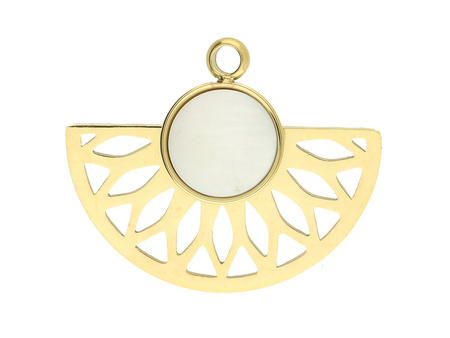 Muszla / zawieszka / 18x15mm / stal chirurgiczna / złoty / 1szt