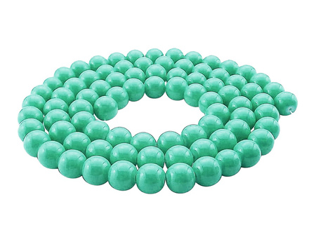 Koraliki powlekane / pastelowy turkusowy / kula / 10mm / otwór 1mm / 1 sznur / 82 koralików