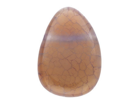 Agat / kropla płaska / 34x24x7mm / mleczny fioletowy / 1szt