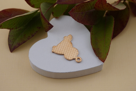 Auto z dynią / zawieszka emaliowana / 21x18mm / metal / złoty / 1szt