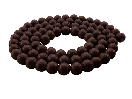 Koraliki powlekane 12mm / kula / ciemny czekoladowy / otwór 1.2mm / 1 sznur / 70 koralików